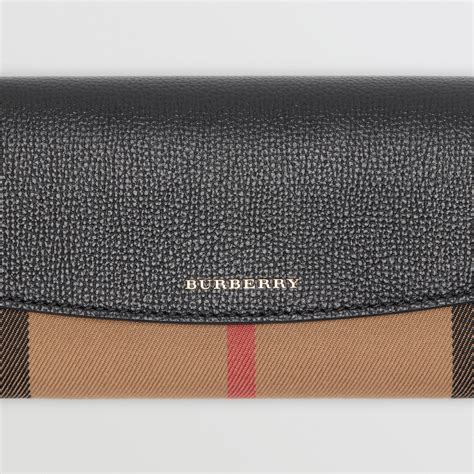 burberry house check and leather continental wallet|burberry black wallet.